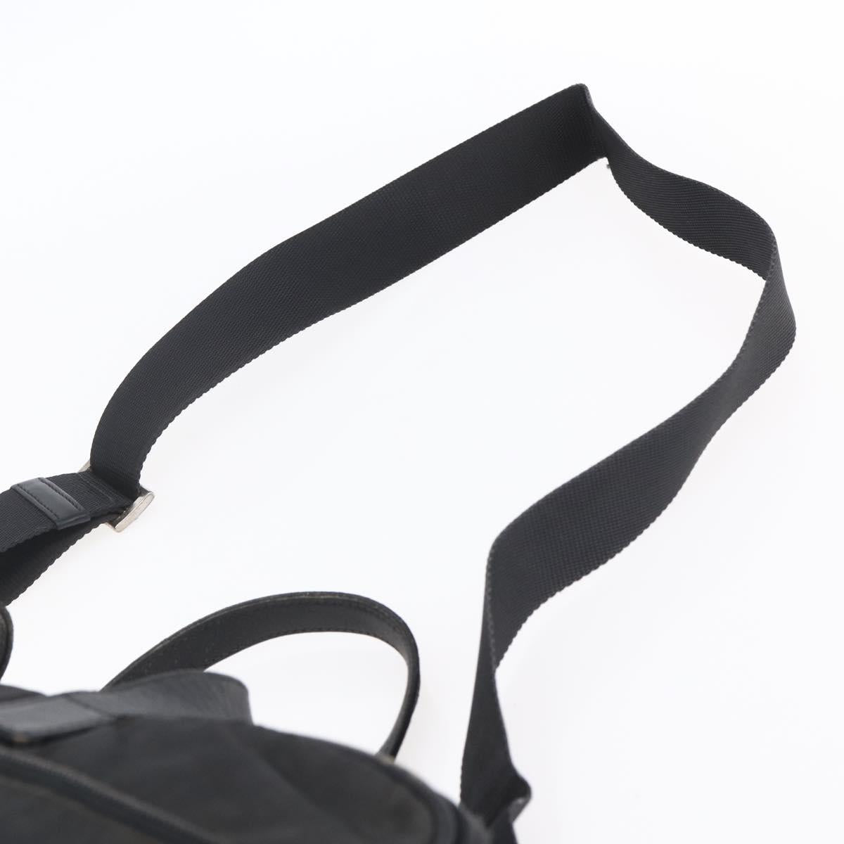 PRADA Hand Bag Nylon 2way Black Silver Auth ka171