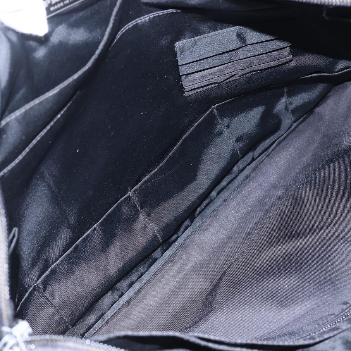 PRADA Hand Bag Nylon 2way Black Silver Auth ka171