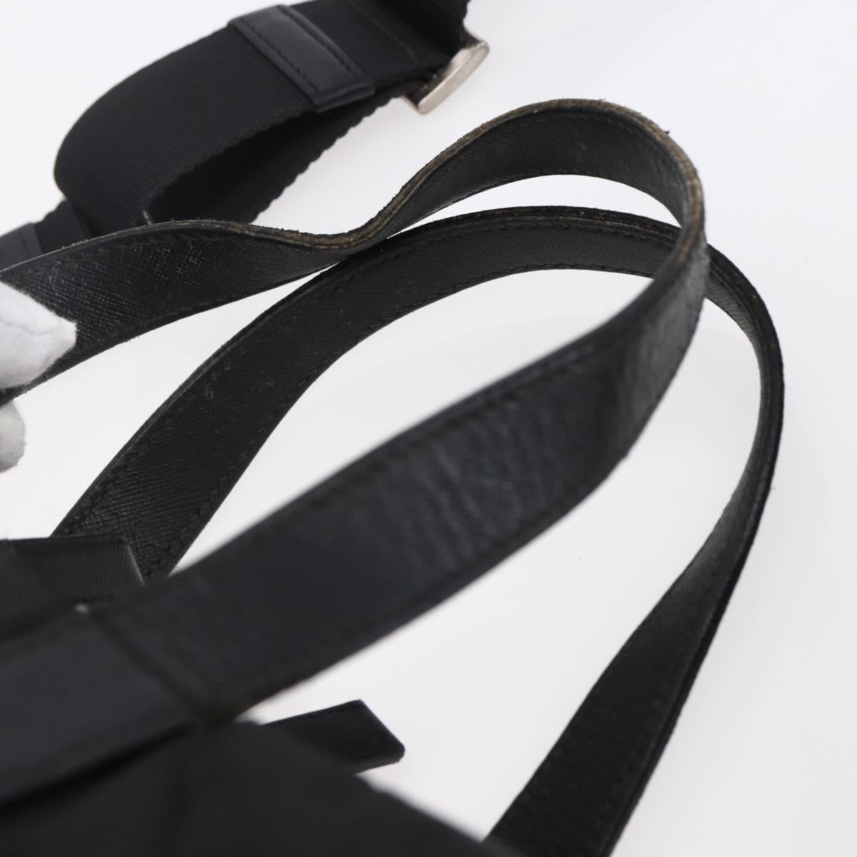 PRADA Hand Bag Nylon 2way Black Silver Auth ka171