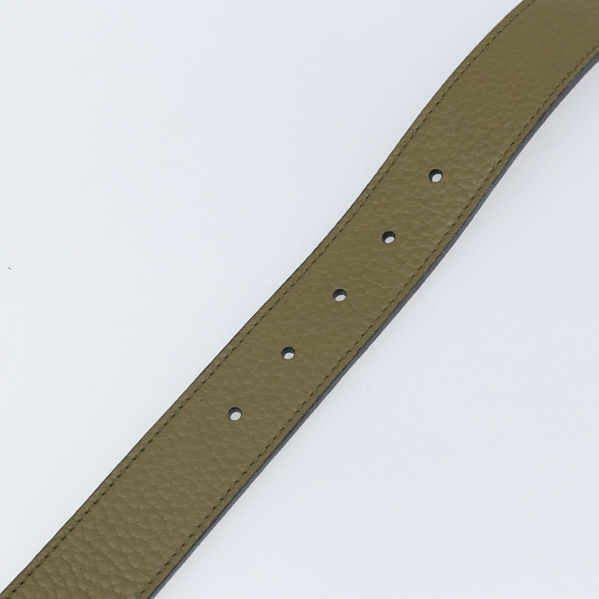 BURBERRY Studs Belt Leather 41.3"" Khaki Auth ka1714V