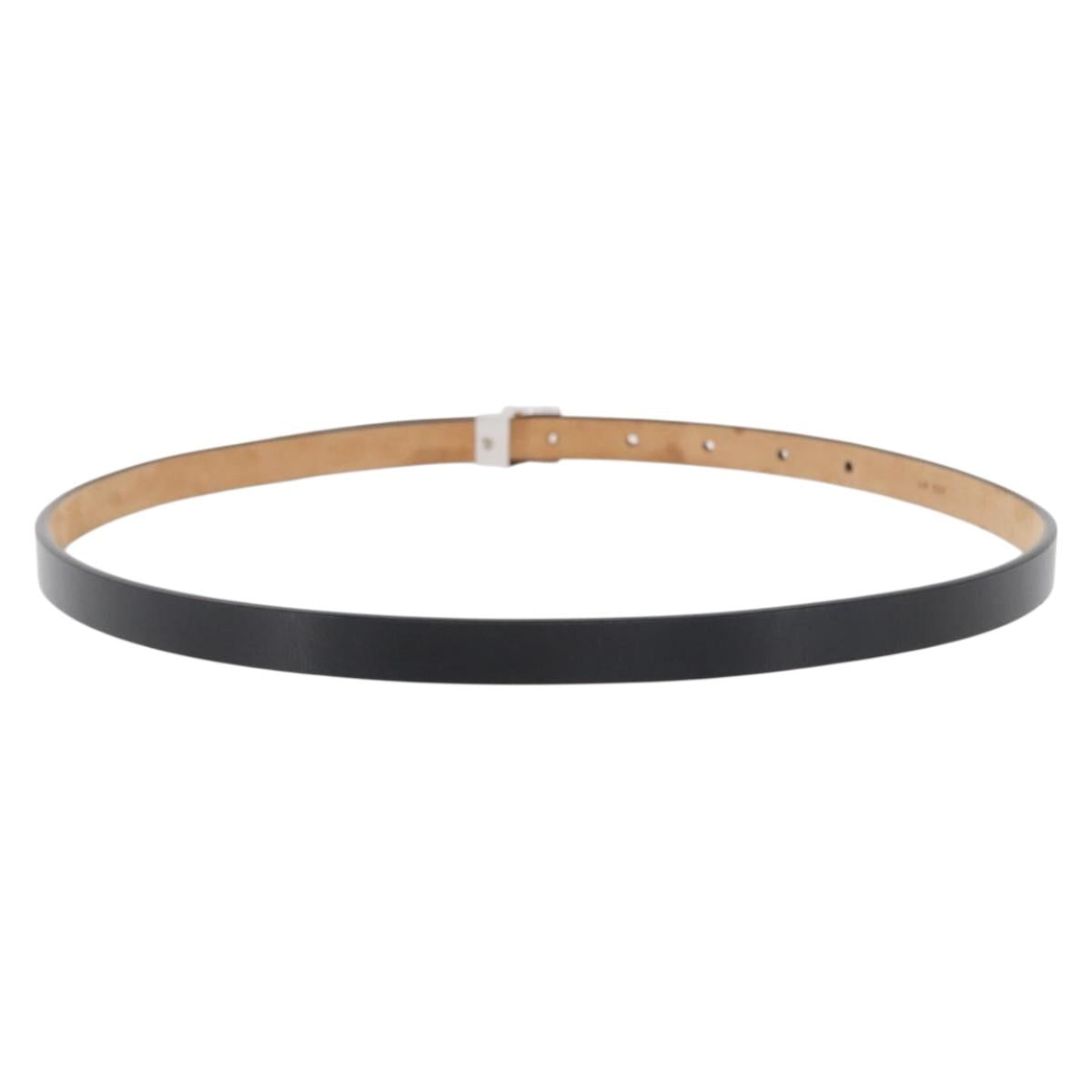 LOUIS VUITTON Ceinture Carre Belt Leather 37"" Black LV Auth ka1715