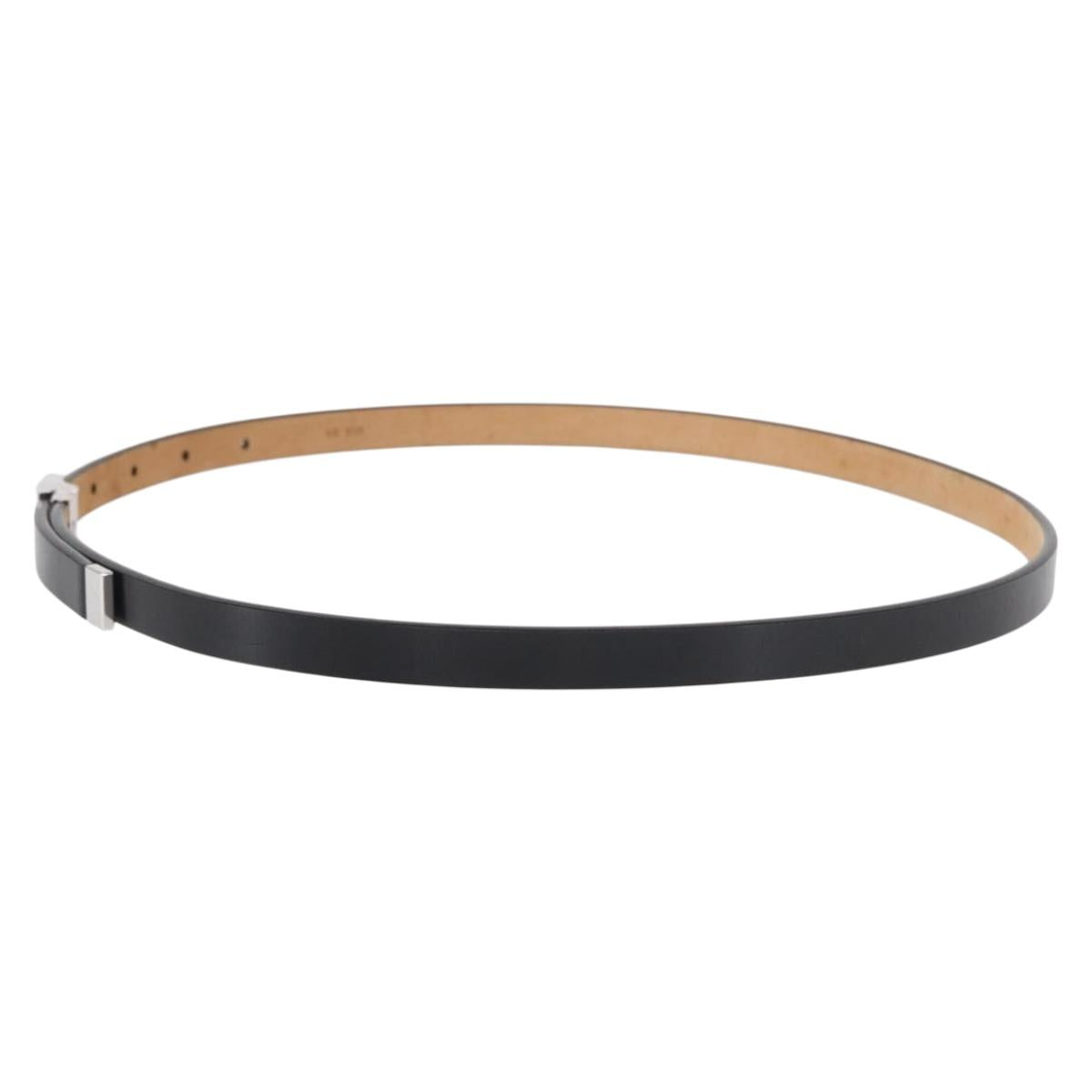 LOUIS VUITTON Ceinture Carre Belt Leather 37"" Black LV Auth ka1715