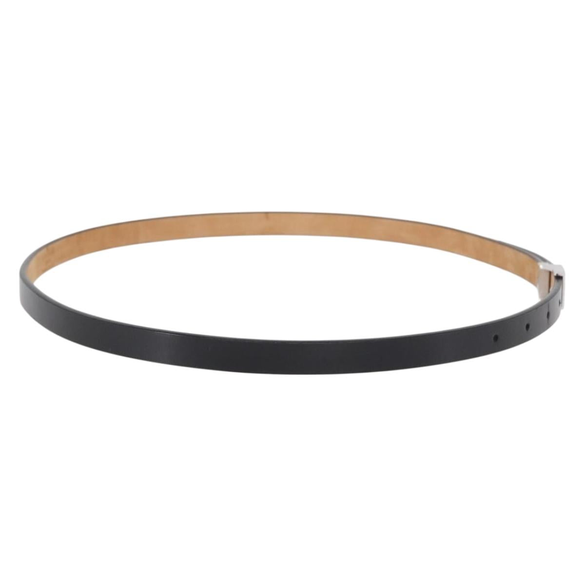 LOUIS VUITTON Ceinture Carre Belt Leather 37"" Black LV Auth ka1715