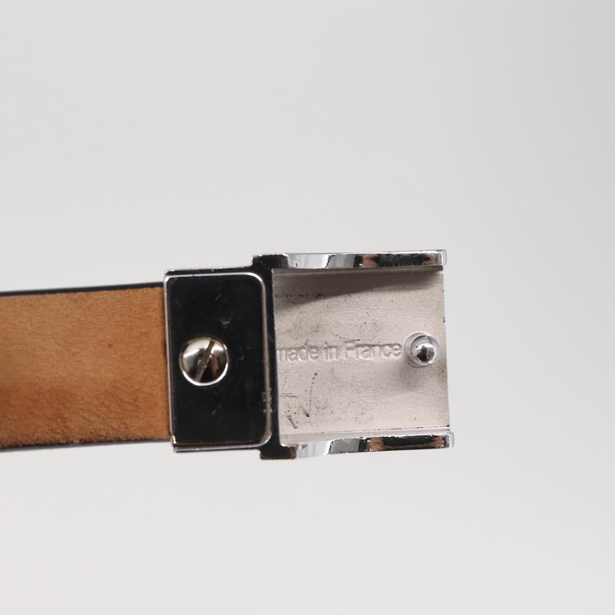 LOUIS VUITTON Ceinture Carre Belt Leather 37"" Black LV Auth ka1715