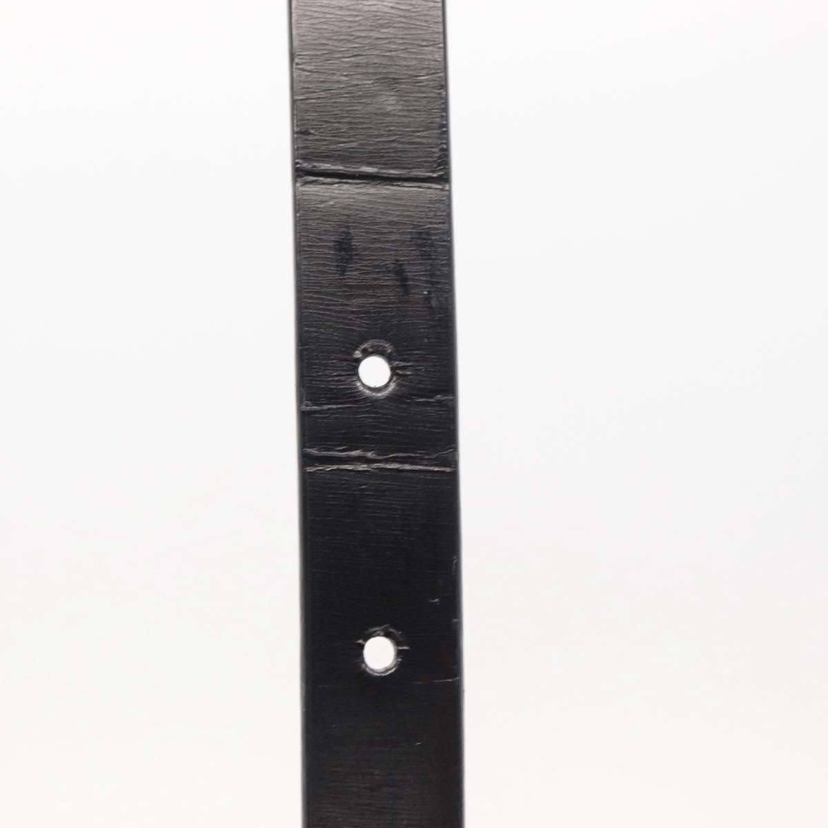 LOUIS VUITTON Ceinture Carre Belt Leather 37"" Black LV Auth ka1715