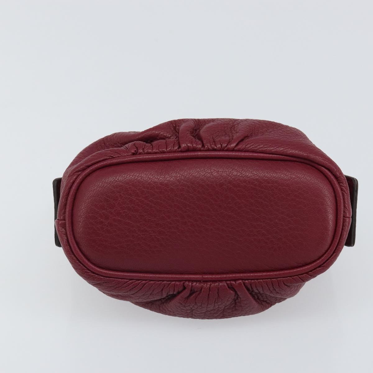 GUCCI Bamboo Pouch Leather Purple Gold 246174 Auth ka1718V