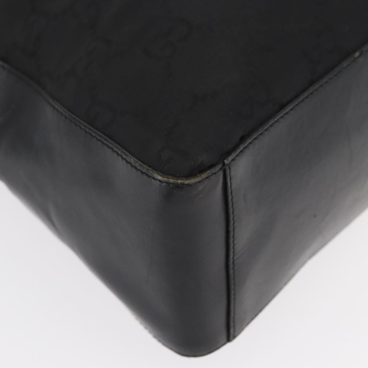 GUCCI GG Canvas Shoulder Bag Nylon Black Silver 001 3770 Auth ka172