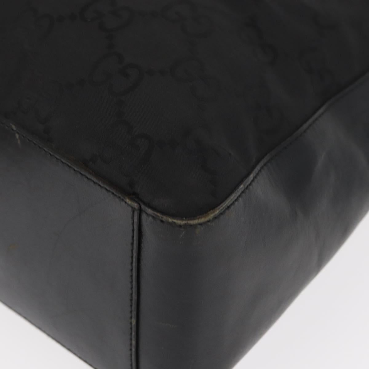 GUCCI GG Canvas Shoulder Bag Nylon Black Silver 001 3770 Auth ka172