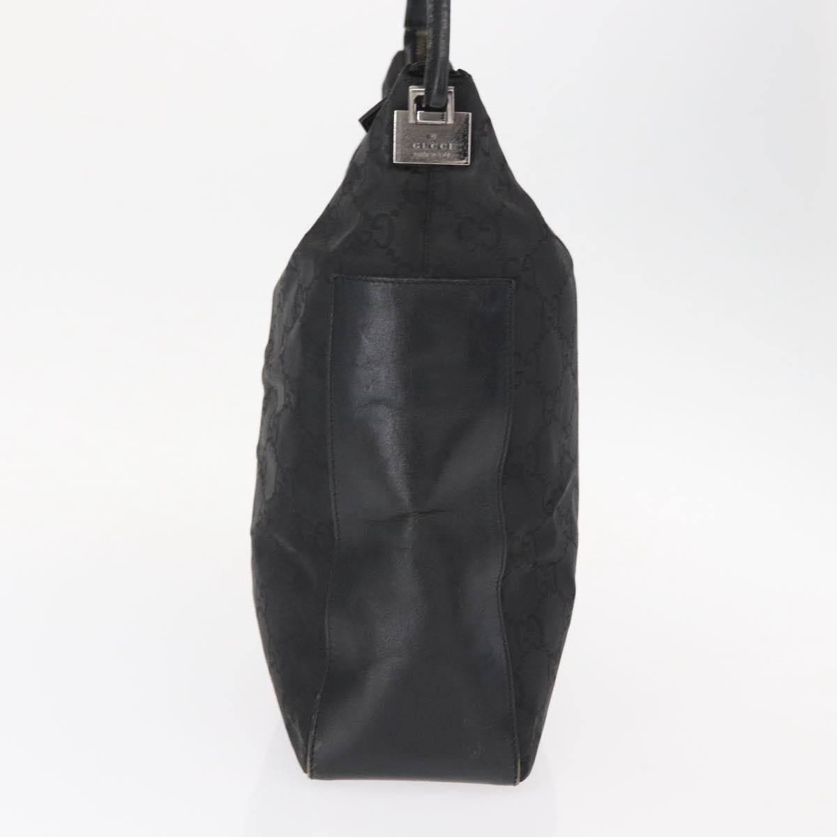 GUCCI GG Canvas Shoulder Bag Nylon Black Silver 001 3770 Auth ka172