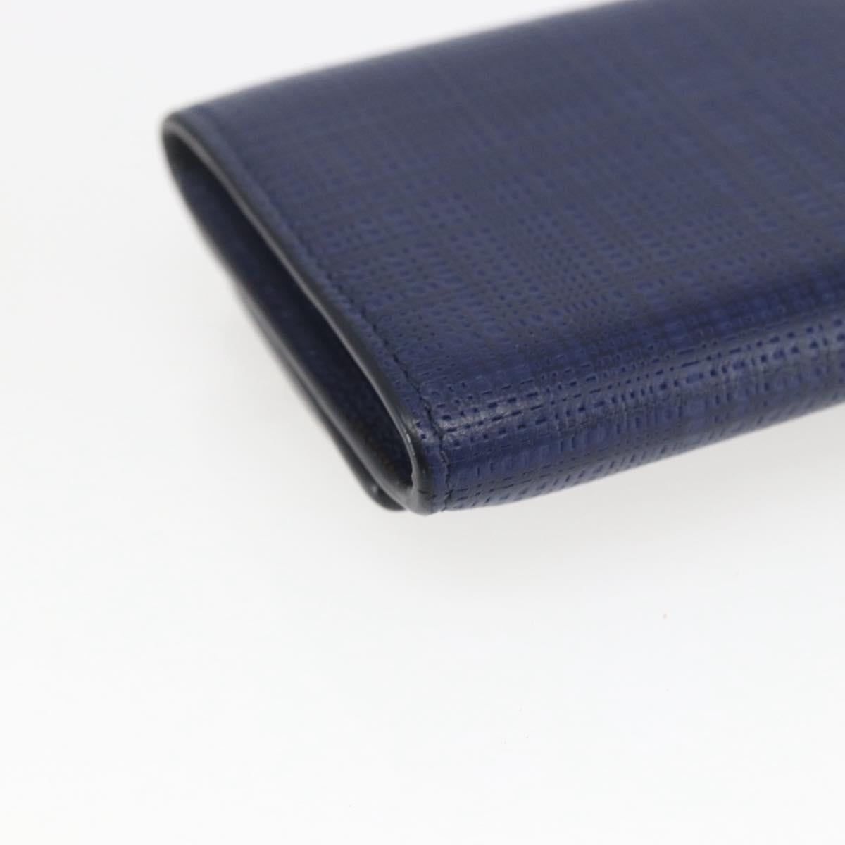 LOEWE Anagram Wallet Leather Navy Gold Auth ka1720M