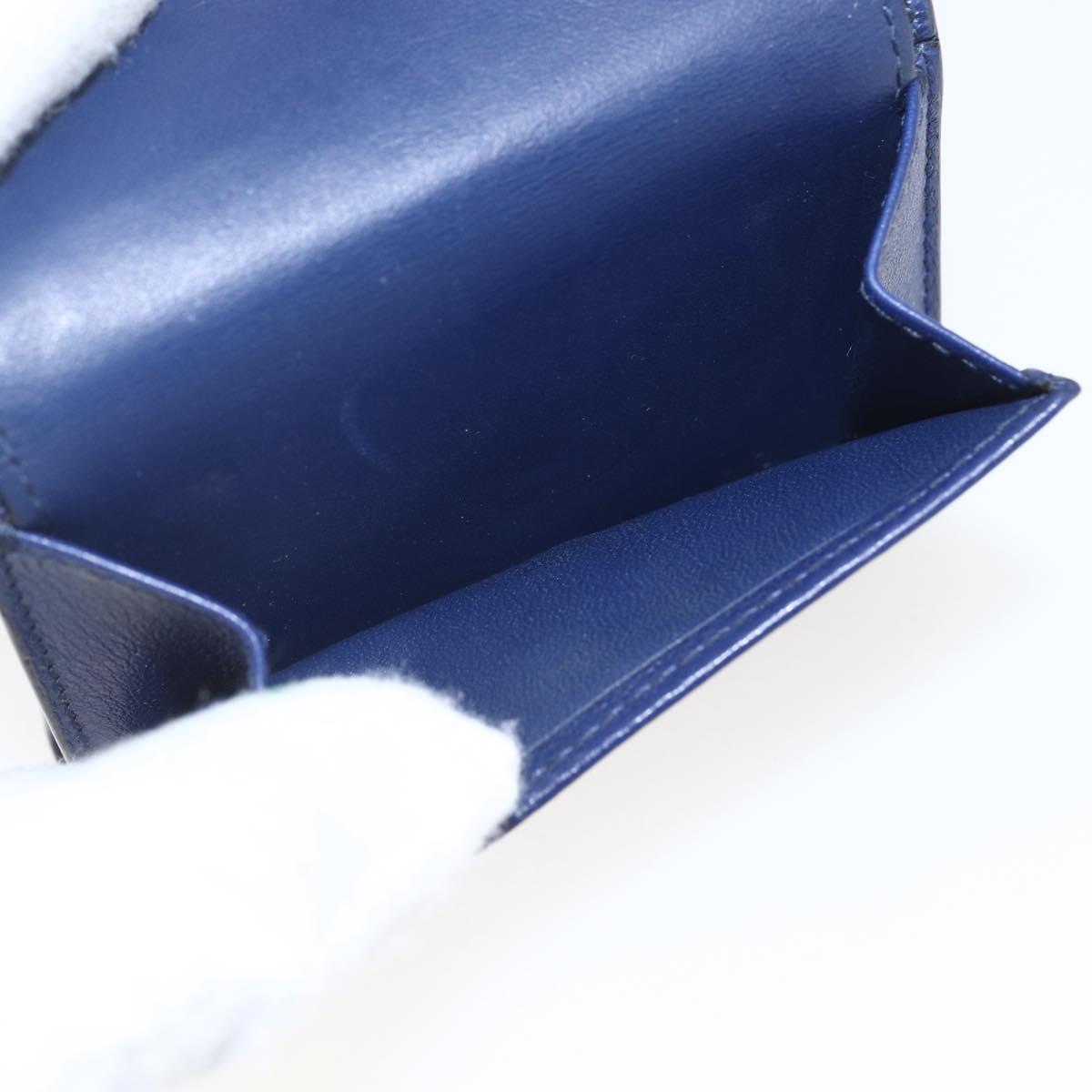 LOEWE Anagram Wallet Leather Navy Gold Auth ka1720M