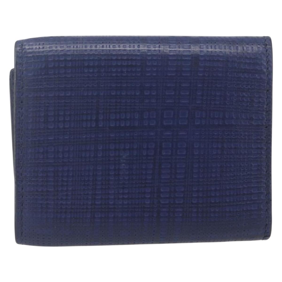 LOEWE Anagram Wallet Leather Navy Gold Auth ka1720M