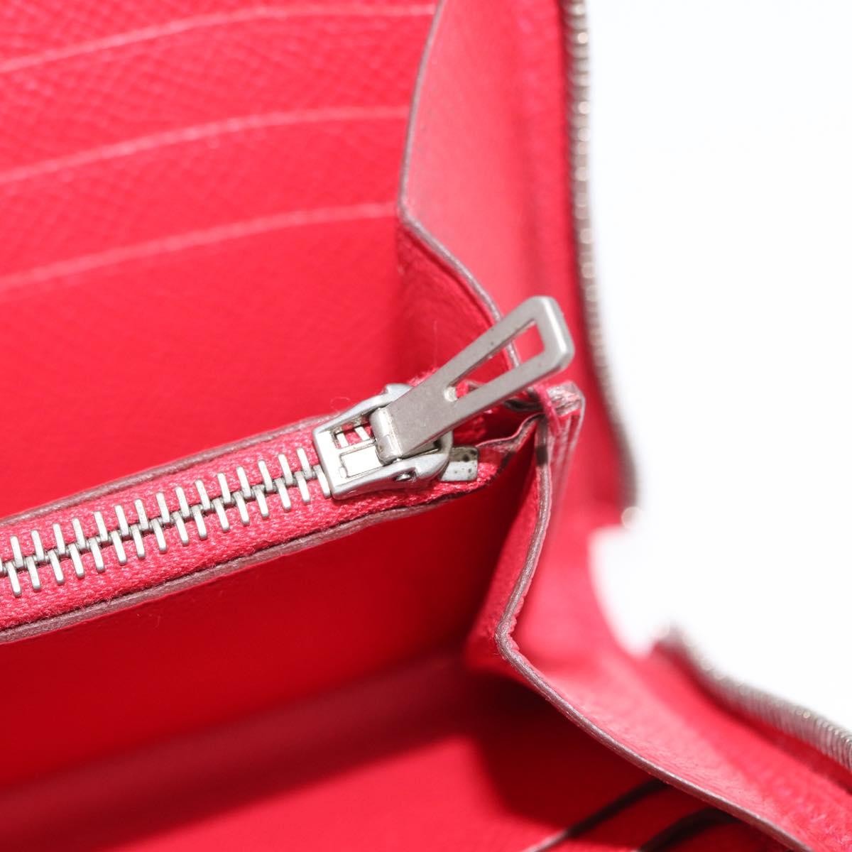 HERMES Azap Long Silk Inn Long Wallet Epsom Rose Azare Auth ka1727M