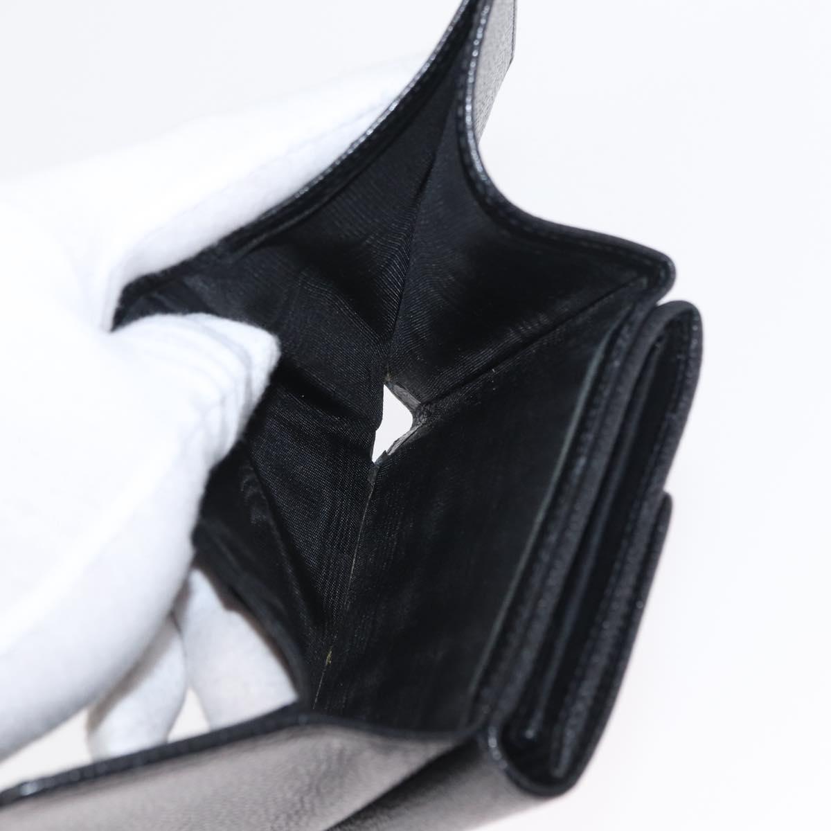 CHANEL COCO Mark Wallet Caviar Skin Black Gold CC Auth ka1729V