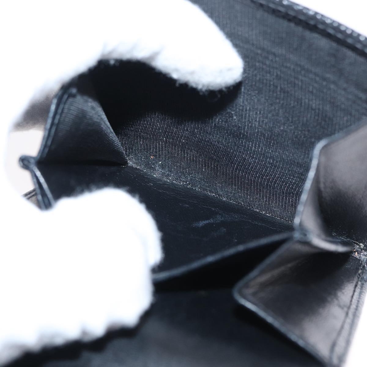 CHANEL COCO Mark Wallet Caviar Skin Black Gold CC Auth ka1729V