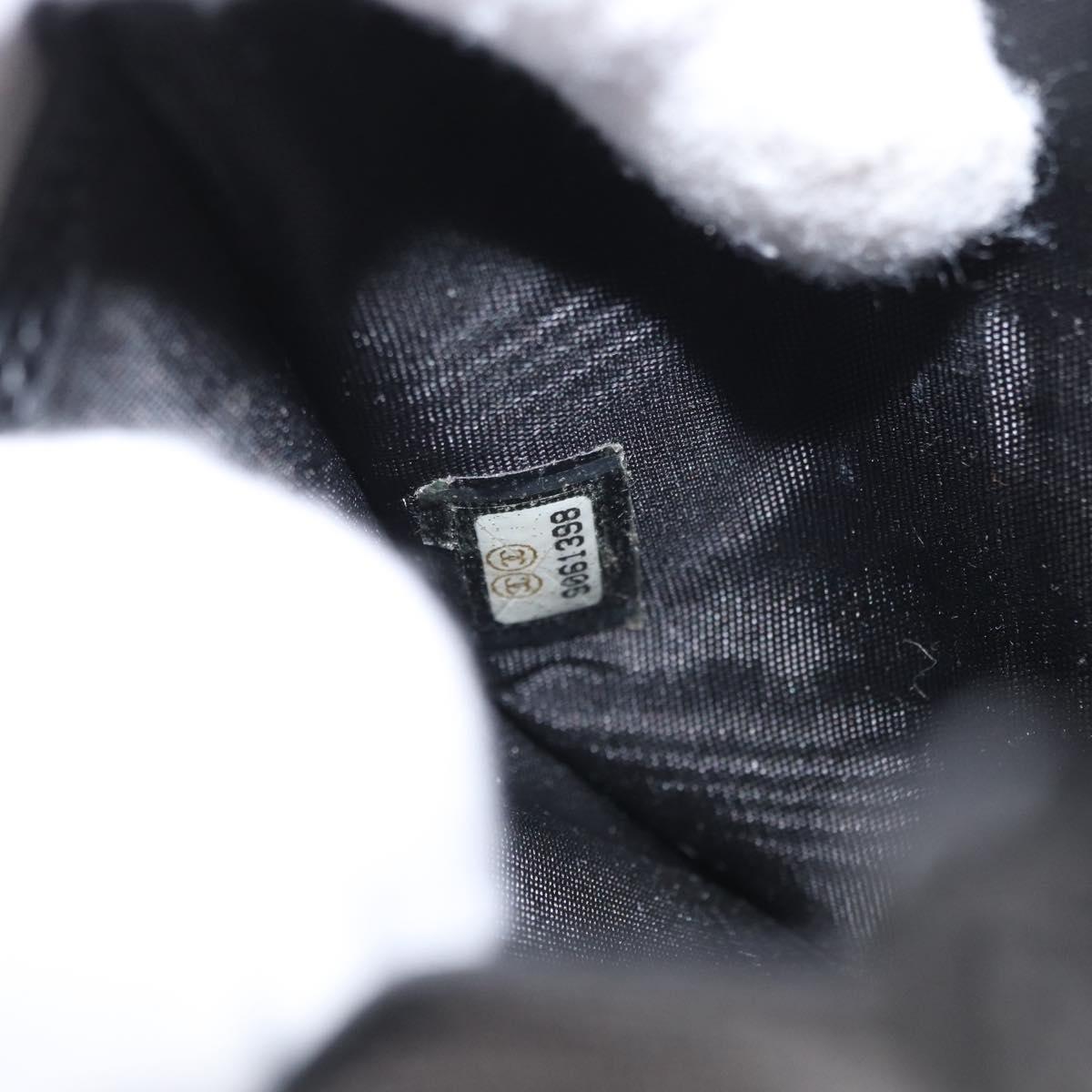 CHANEL COCO Mark Wallet Caviar Skin Black Gold CC Auth ka1729V