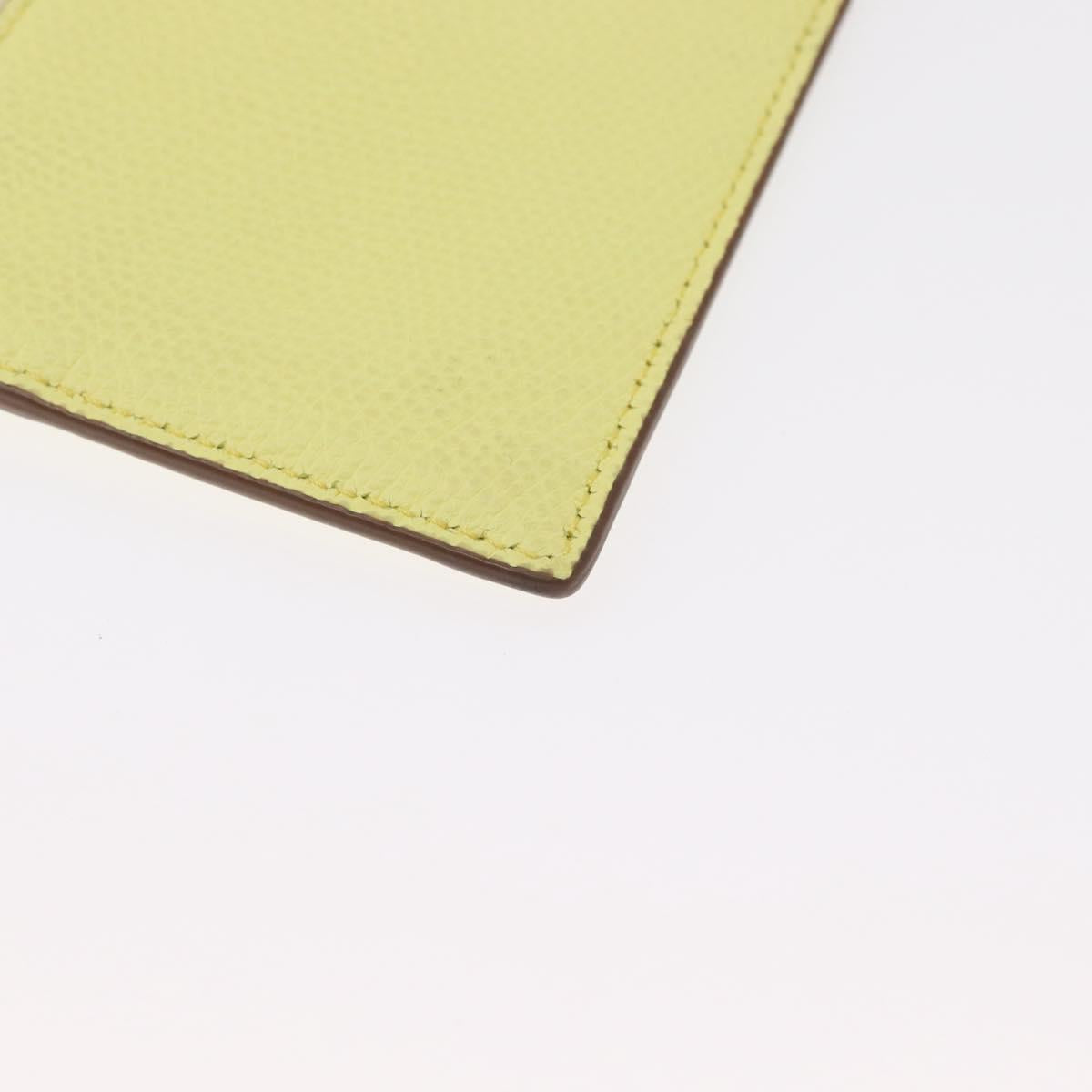 VALENTINO Coin Purse Leather Gold Yellow Auth ka1733