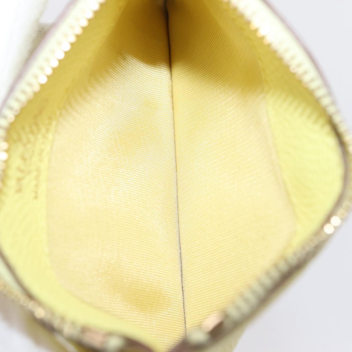 VALENTINO Coin Purse Leather Gold Yellow Auth ka1733