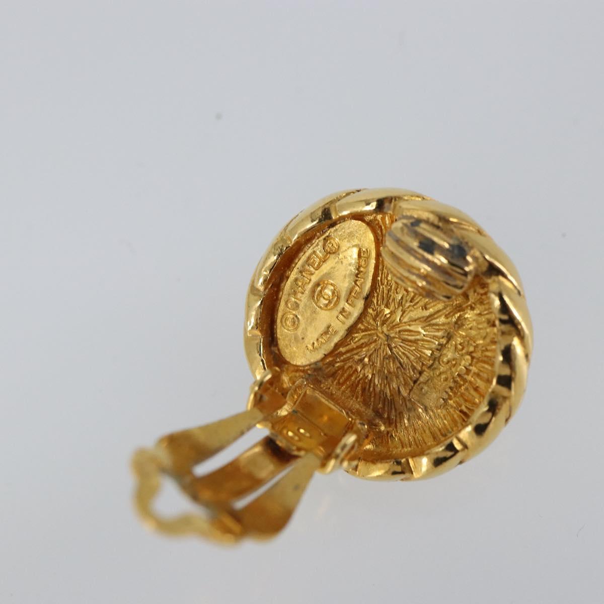 CHANEL Earring metal Gold CC Auth ka1734V