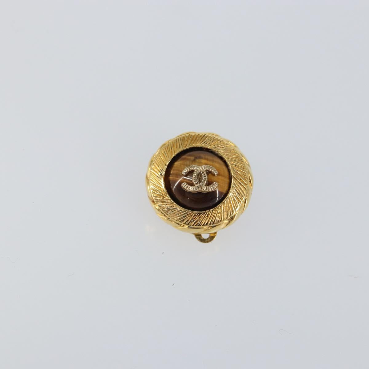 CHANEL Earring metal Gold CC Auth ka1734V