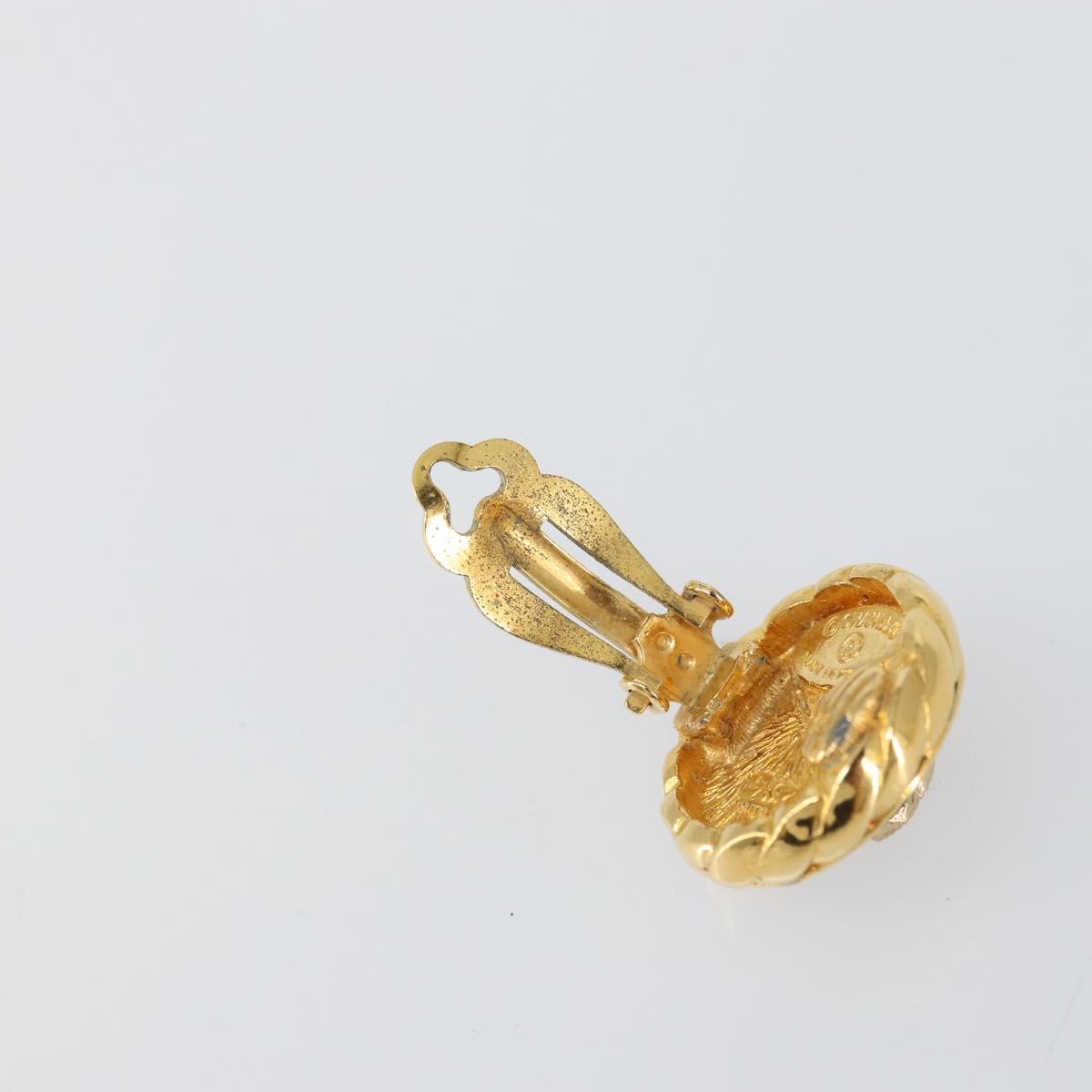 CHANEL Earring metal Gold CC Auth ka1734V