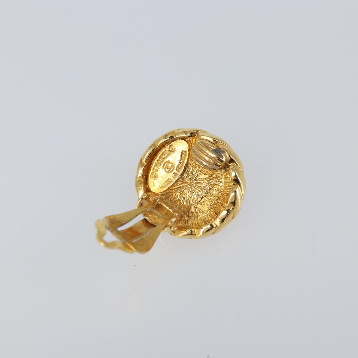 CHANEL Earring metal Gold CC Auth ka1734V