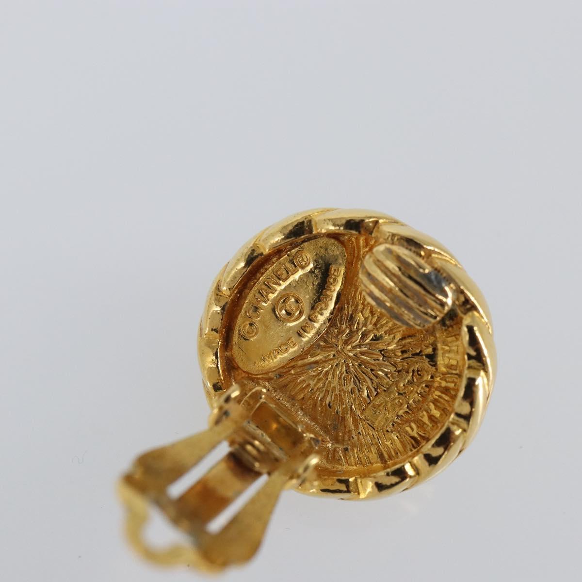 CHANEL Earring metal Gold CC Auth ka1734V