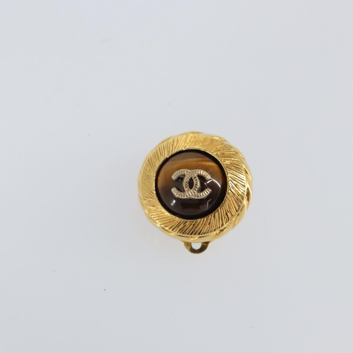 CHANEL Earring metal Gold CC Auth ka1734V