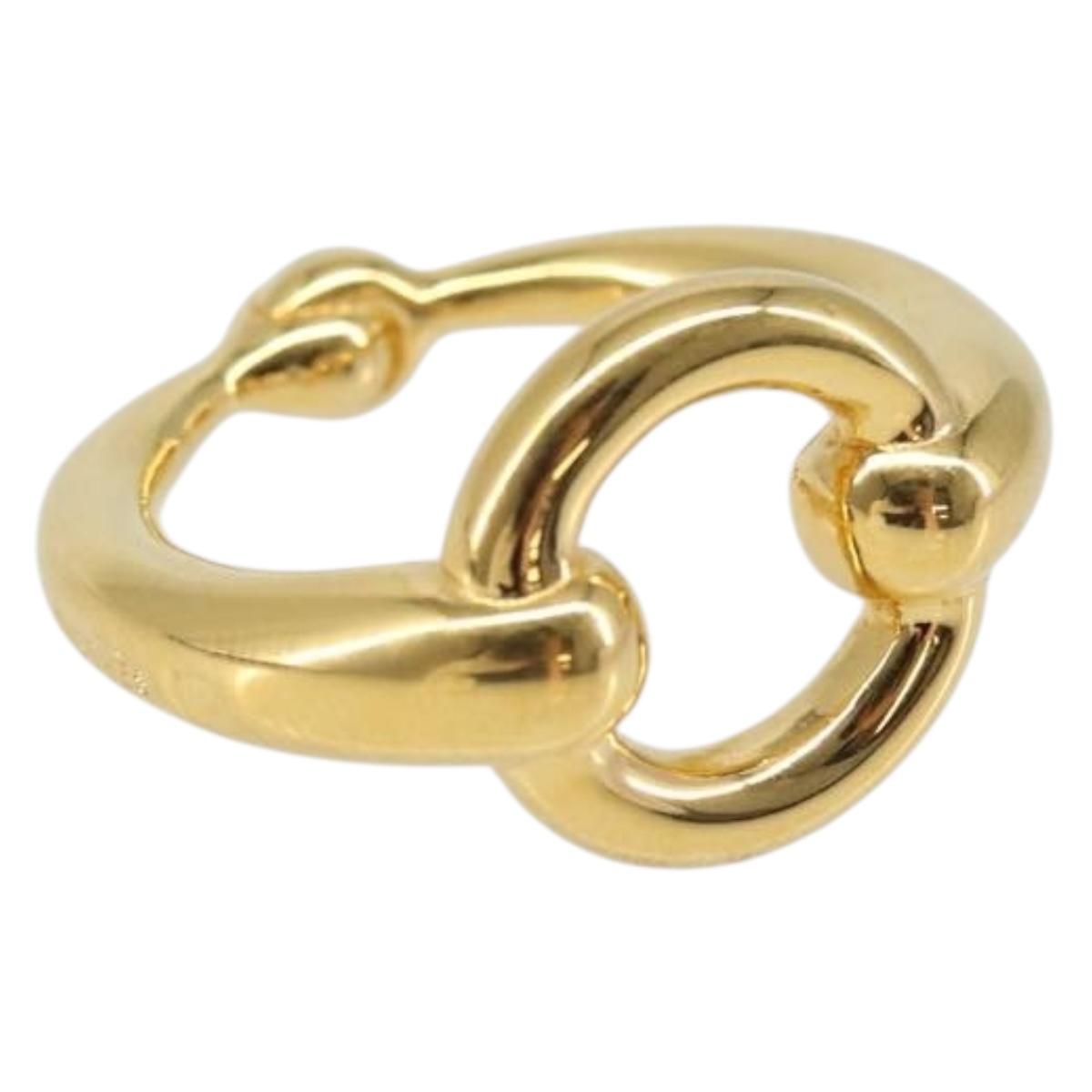 HERMES Scarf Ring metal Gold Auth ka1739M