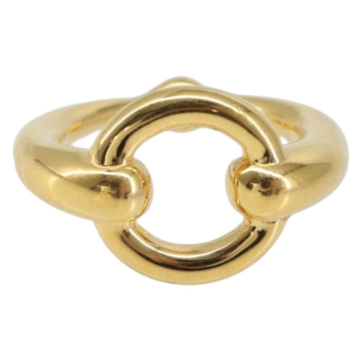 HERMES Scarf Ring metal Gold Auth ka1739M