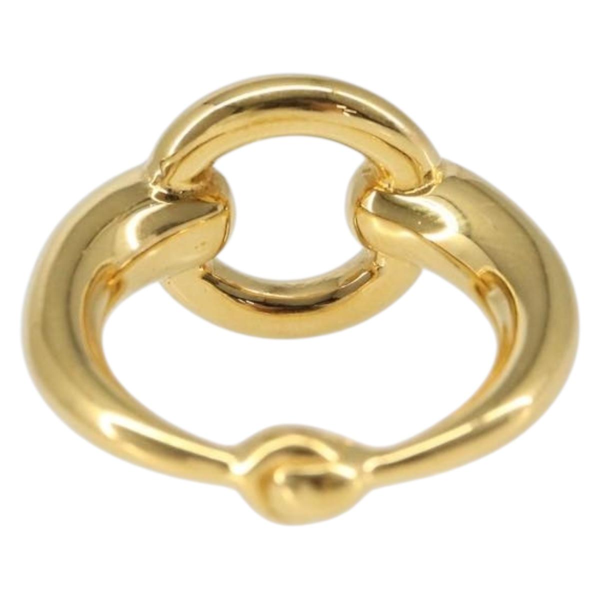 HERMES Scarf Ring metal Gold Auth ka1739M
