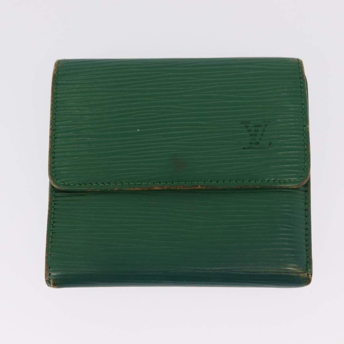 LOUIS VUITTON Hermes Epi Wallet Canvas 2 Set Red Green LV Auth ka174