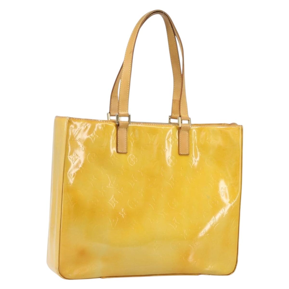 LOUIS VUITTON Monogram Vernis Columbus Tote Bag Gris M91028 LV Auth ka1744