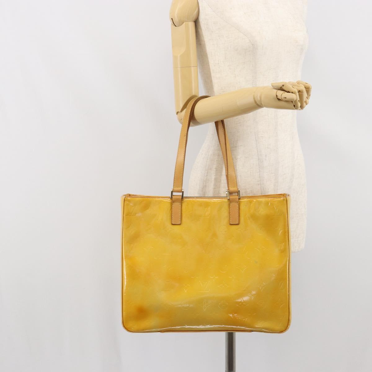 LOUIS VUITTON Monogram Vernis Columbus Tote Bag Gris M91028 LV Auth ka1744