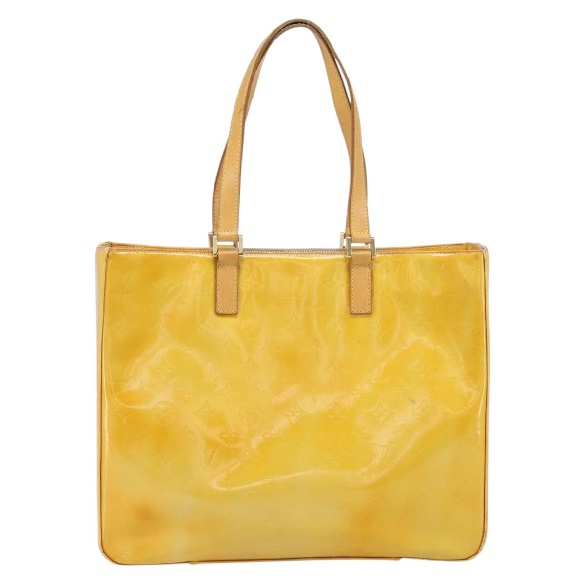 LOUIS VUITTON Monogram Vernis Columbus Tote Bag Gris M91028 LV Auth ka1744