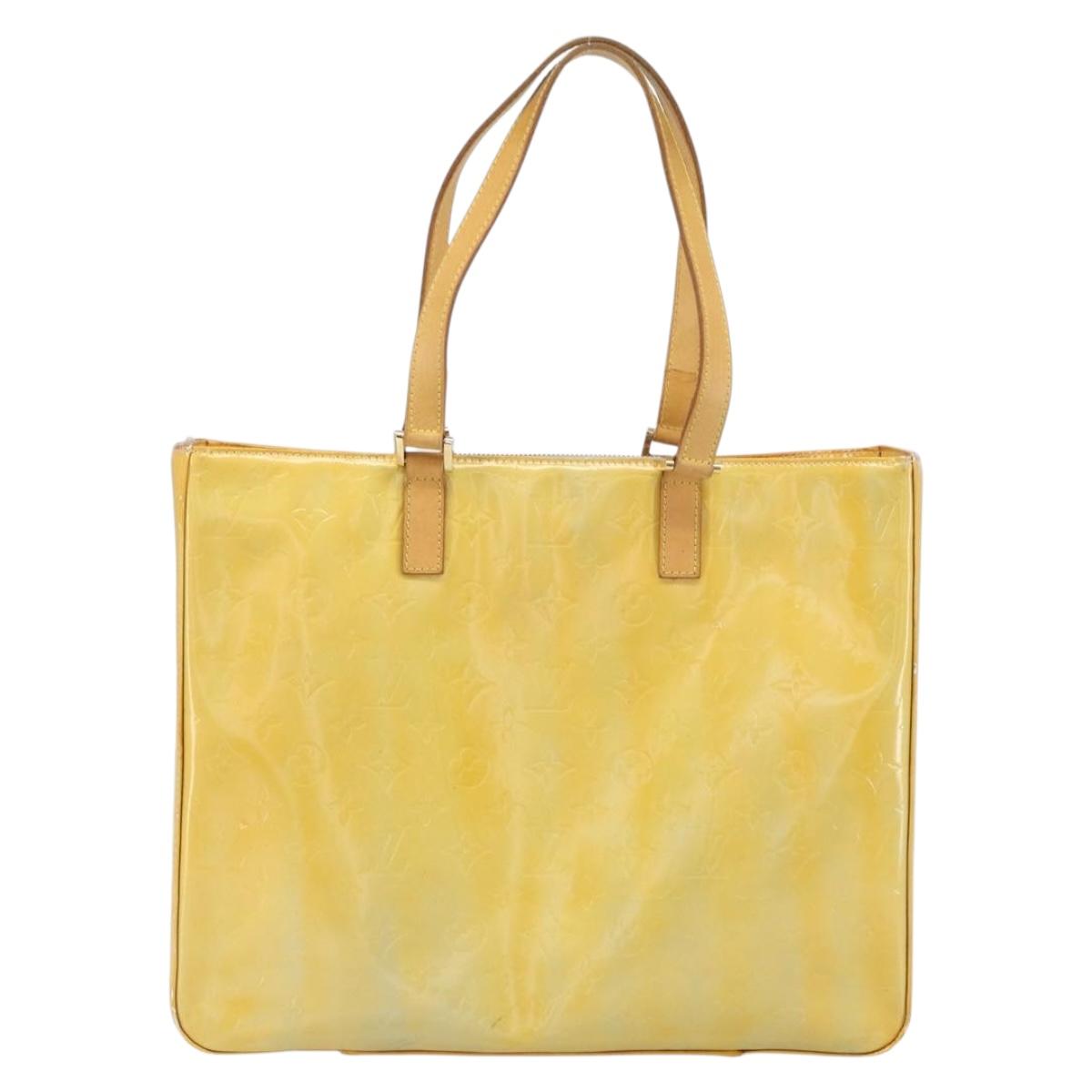 LOUIS VUITTON Monogram Vernis Columbus Tote Bag Gris M91028 LV Auth ka1744