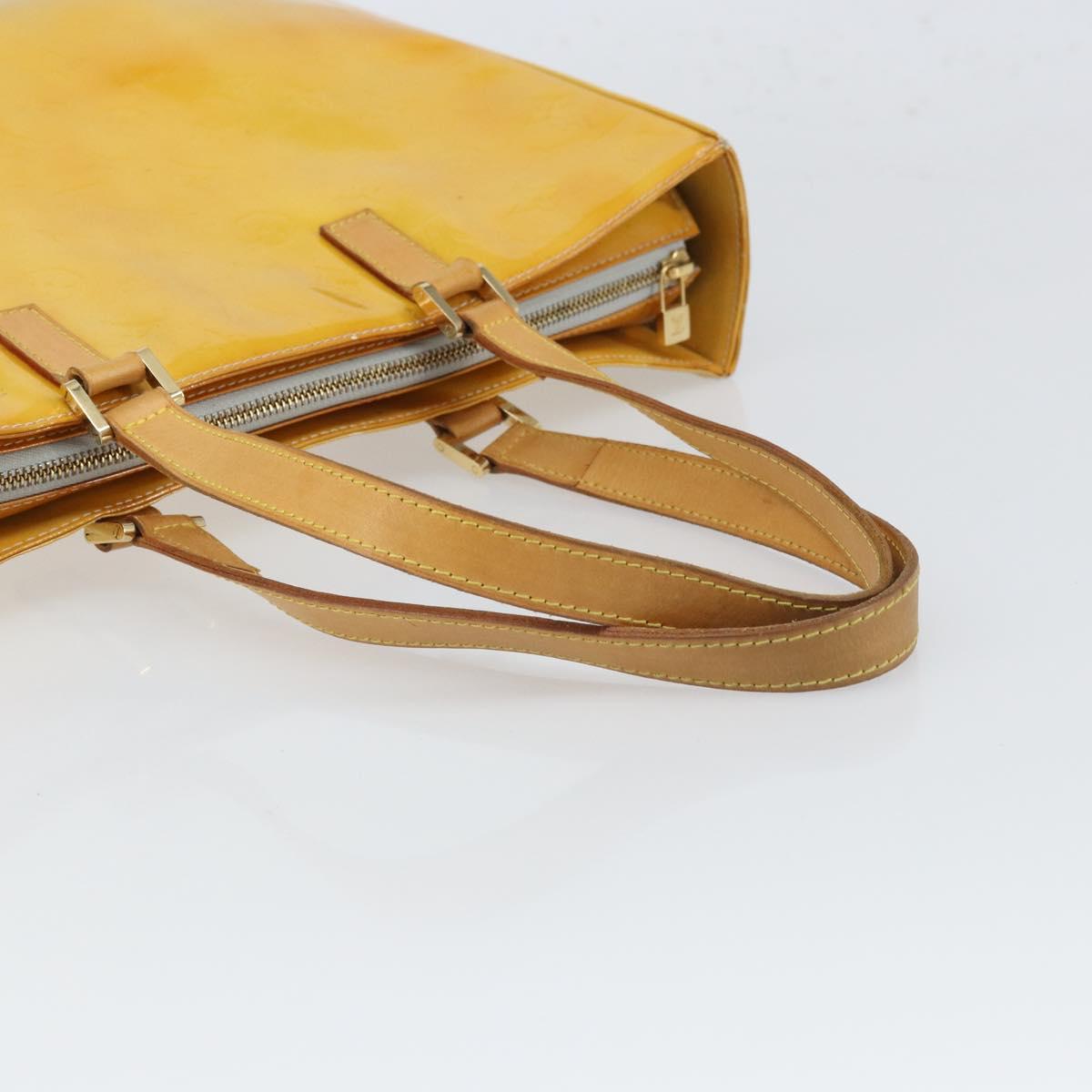 LOUIS VUITTON Monogram Vernis Columbus Tote Bag Gris M91028 LV Auth ka1744