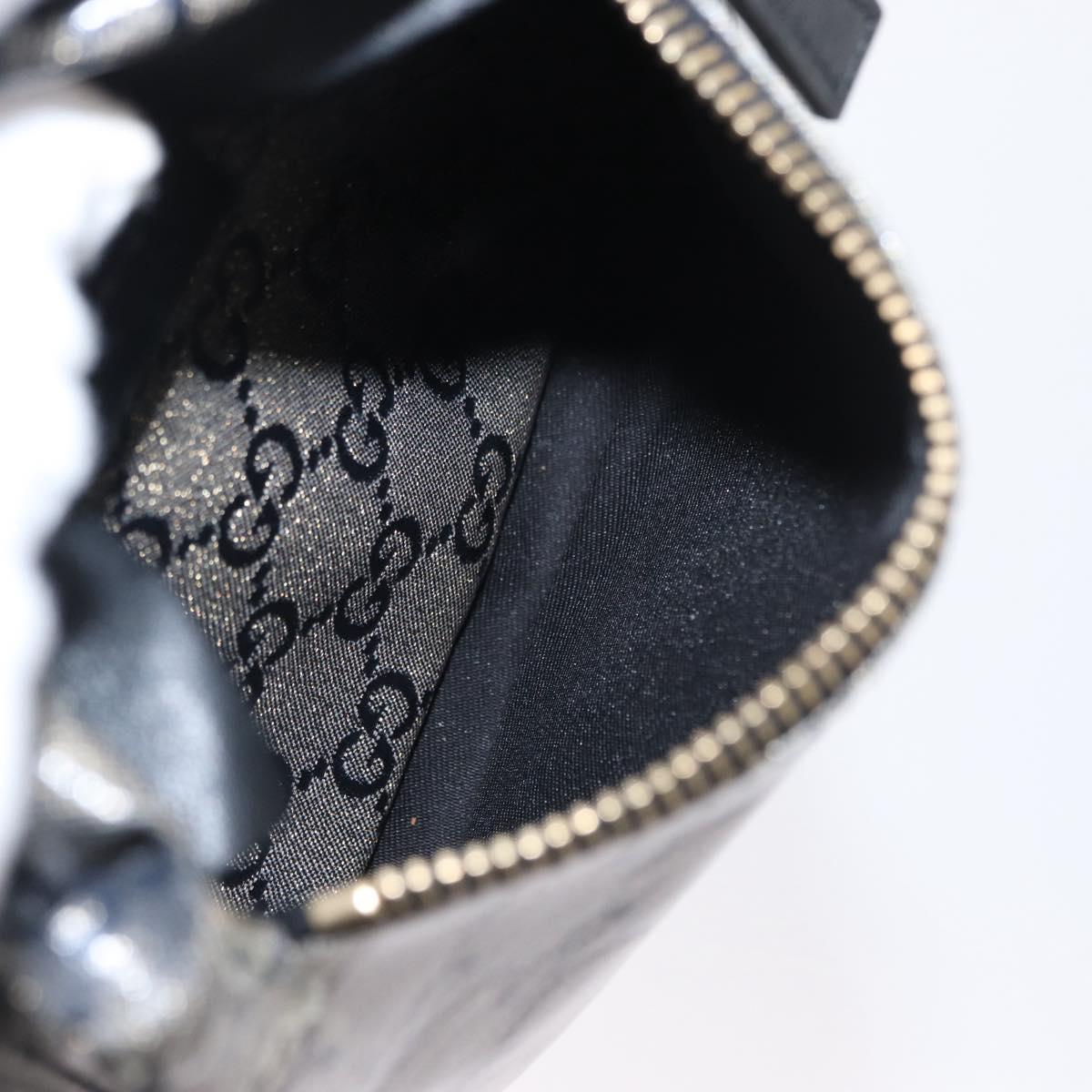 GUCCI GG Crystal Waist bag Coated Canvas Black Gold 28566 Auth ka1745