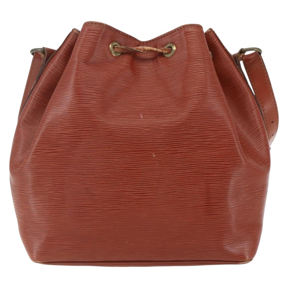 LOUIS VUITTON Epi Petit Noe Shoulder Bag Brown M44103 LV Auth ka1750