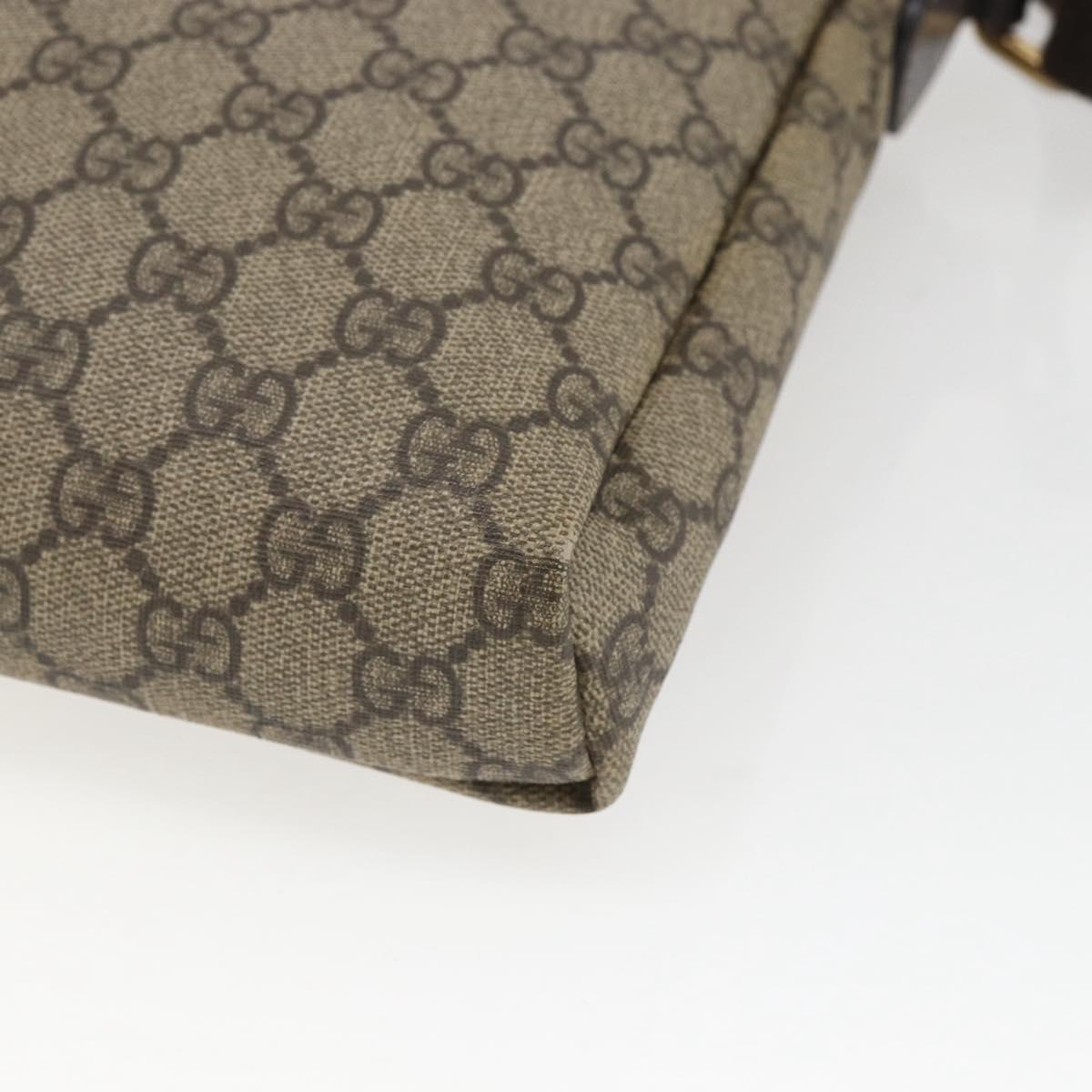 GUCCI GG Supreme Shoulder Bag PVC Leather Beige Gold 223666 Auth ka1755