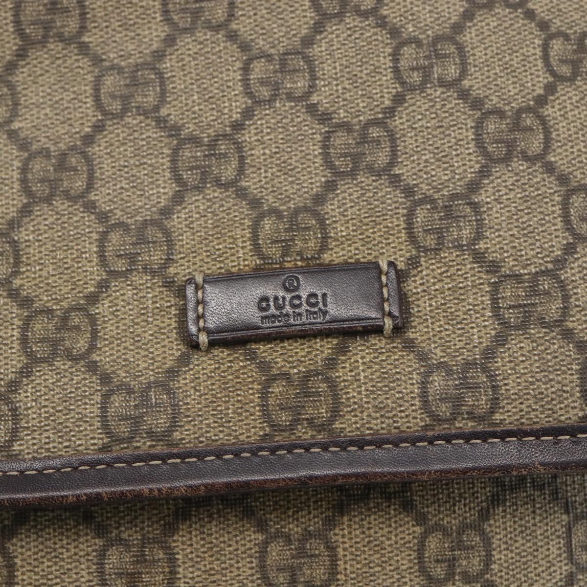 GUCCI GG Supreme Shoulder Bag PVC Leather Beige Gold 223666 Auth ka1755
