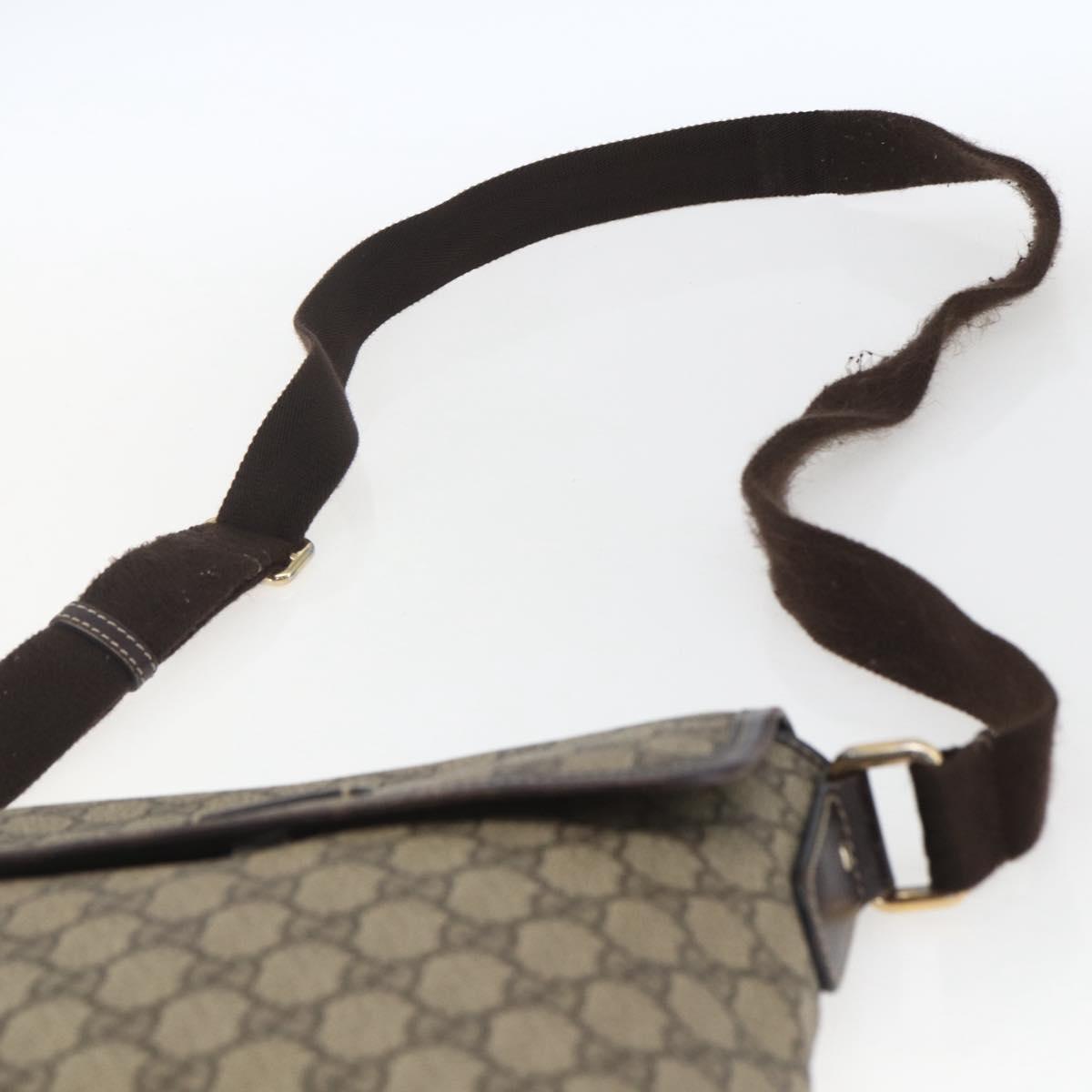 GUCCI GG Supreme Shoulder Bag PVC Leather Beige Gold 223666 Auth ka1755