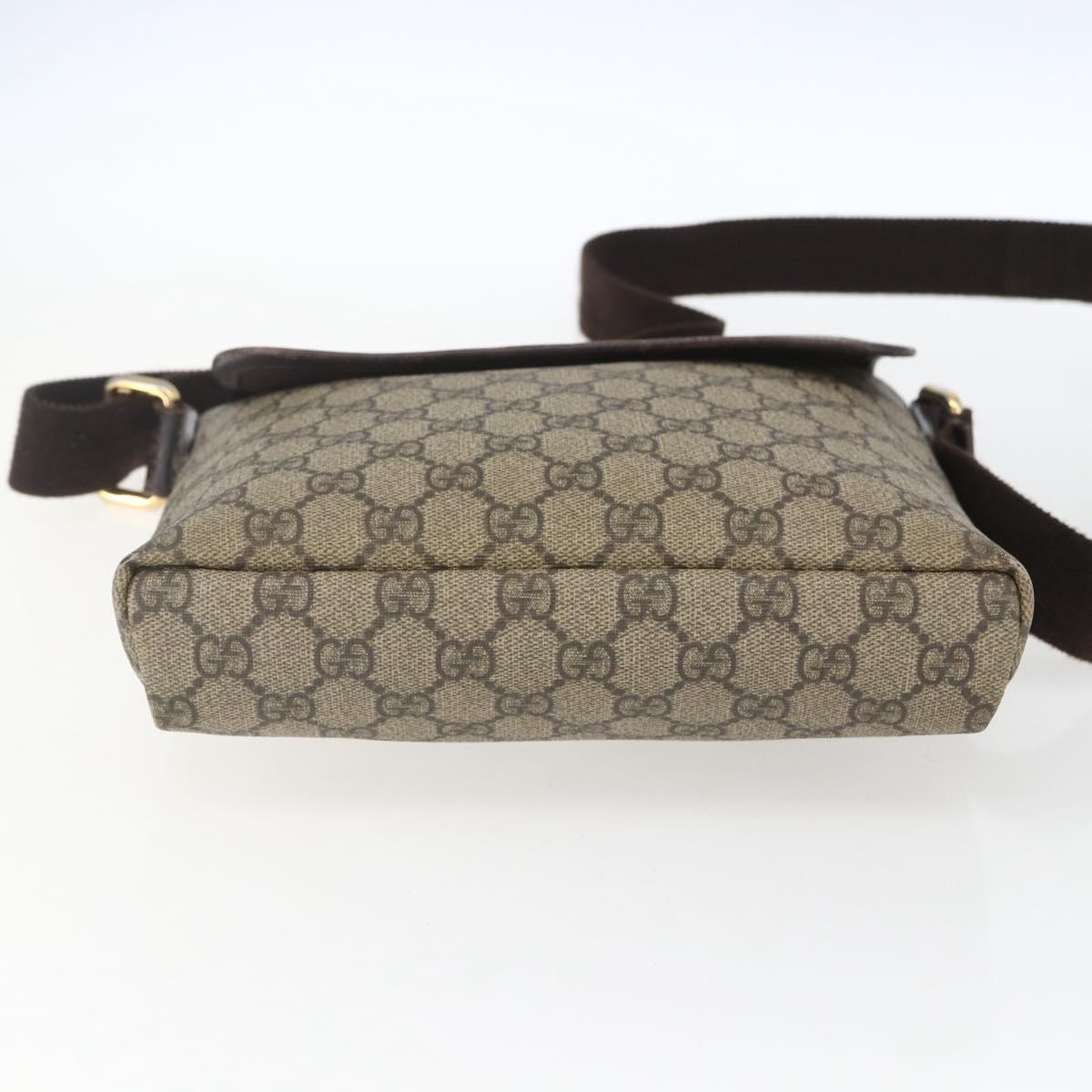 GUCCI GG Supreme Shoulder Bag PVC Leather Beige Gold 223666 Auth ka1755