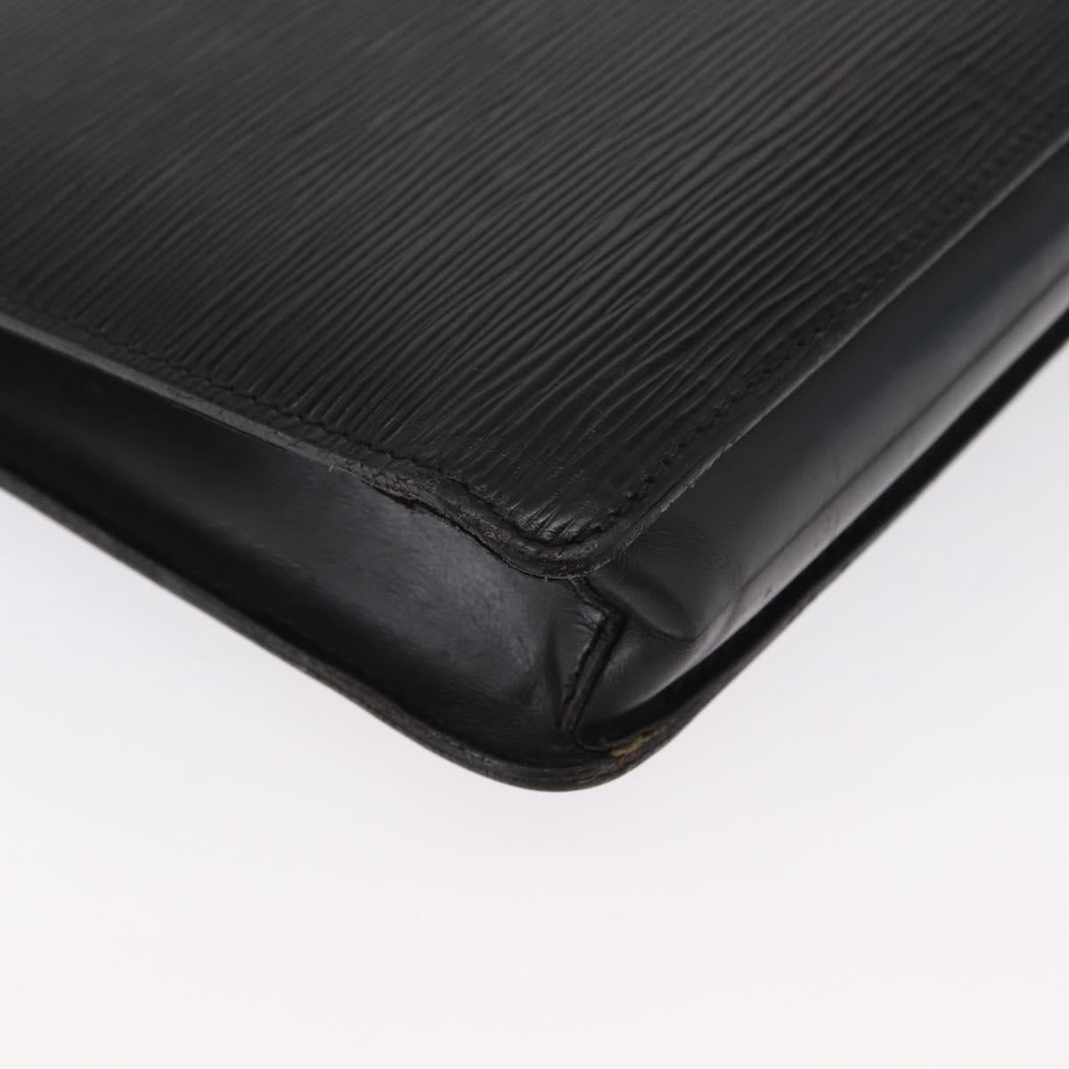 LOUIS VUITTON Epi Porte Documents Senateur Briefcase Black M54452 LV Auth ka1760