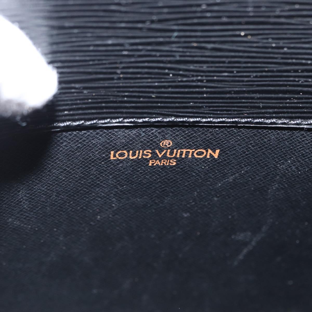 LOUIS VUITTON Epi Porte Documents Senateur Briefcase Black M54452 LV Auth ka1760