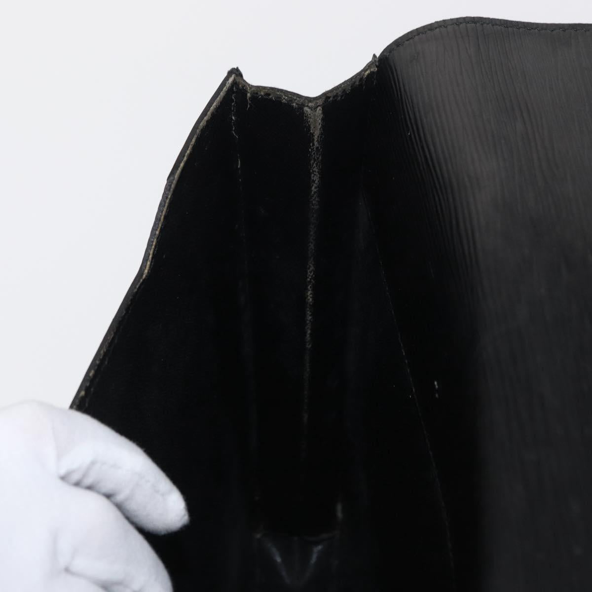 LOUIS VUITTON Epi Porte Documents Senateur Briefcase Black M54452 LV Auth ka1760