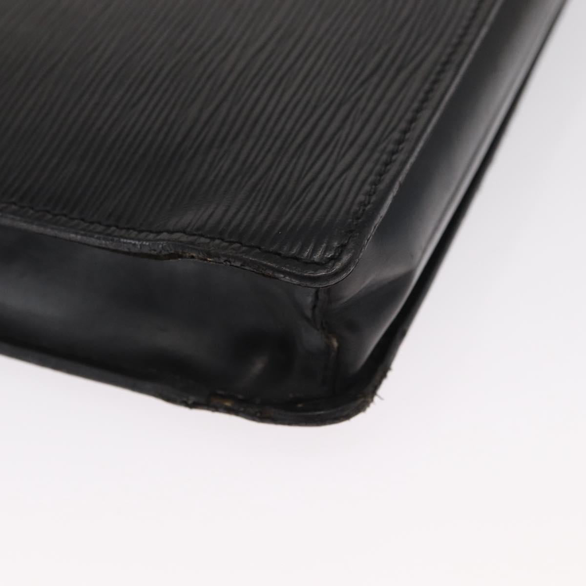 LOUIS VUITTON Epi Porte Documents Senateur Briefcase Black M54452 LV Auth ka1760