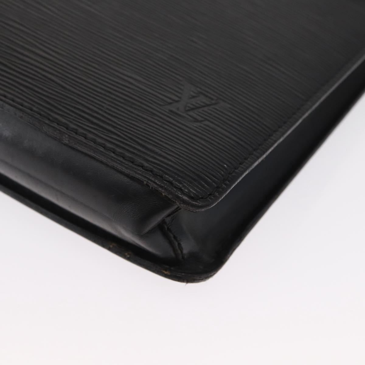 LOUIS VUITTON Epi Porte Documents Senateur Briefcase Black M54452 LV Auth ka1760