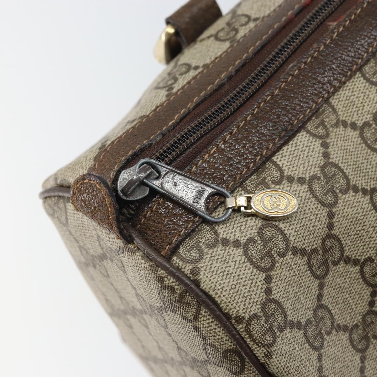 GUCCI GG Supreme Web Sherry Line Hand Bag PVC Beige 010 378 Auth ka1799
