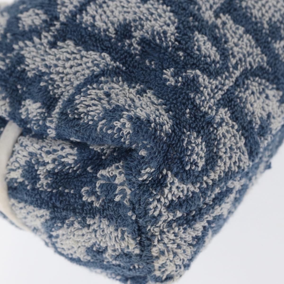 Christian Dior Trotter Canvas Hand Bag Pile Blue Auth ka1808